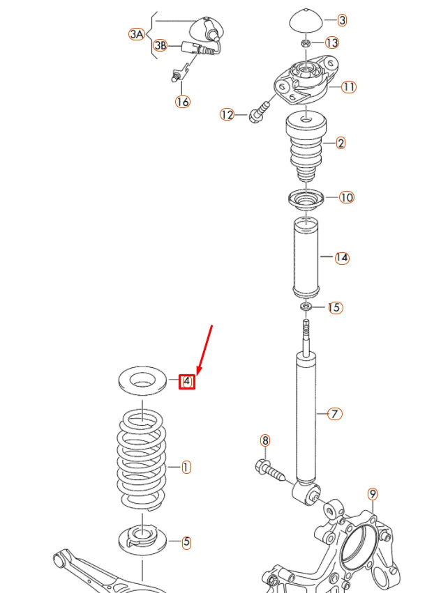 NEW AUDI A1 MK1 REAR COIL SPRING UPPER UNDERLAY 1K0512149B ORIGINAL