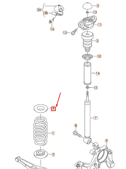 NEW AUDI A1 MK1 REAR COIL SPRING UPPER UNDERLAY 1K0512149B ORIGINAL