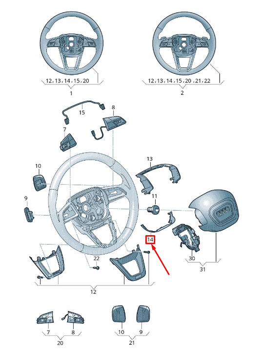 NEW AUDI Q7 4M STEERING WHEEL TRIM 4M0419689K DK1 4M0419689KDK1