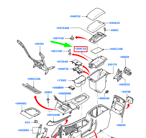 new ford galaxy mk2 console tray assy cm21-r044c82-aa3yyw 1758611 original