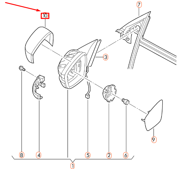 NEW VW BEETLE A5 FRONT RIGHT DOOR MIRROR COVER CAP 5C68575389B9 ORIGINAL