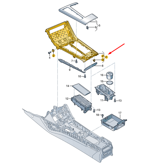 new audi a6 c8 center console insert lhd 4k1864261d3q7 original