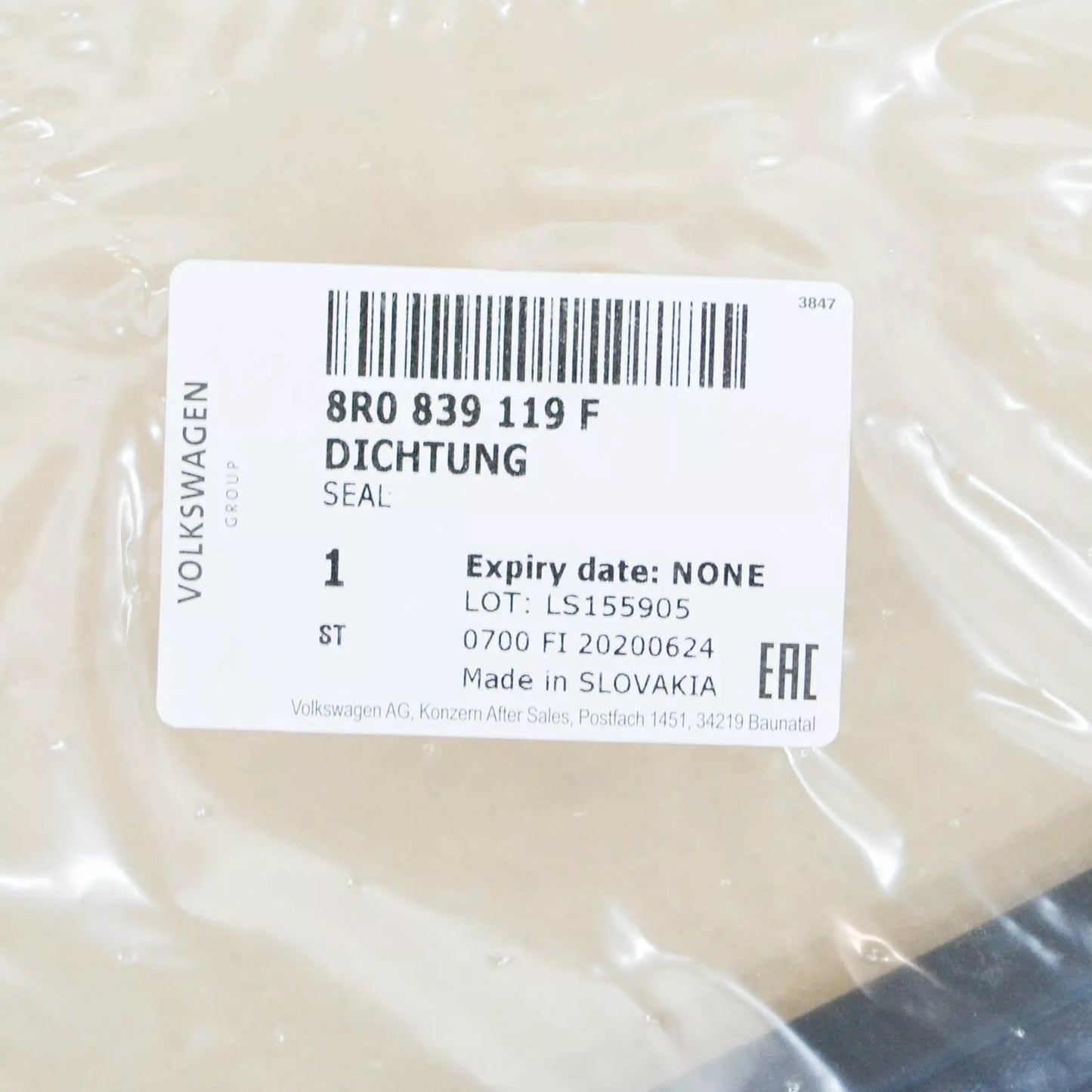 NEW AUDI Q5 8R REAR LEFT SILL PANEL SEAL 8R0839119F ORIGINAL