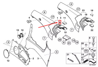 NEW BMW 3 CABRIO E46 LEFT ROD ASSEMBLY COVER 8240799 51438240799 ORIGINAL