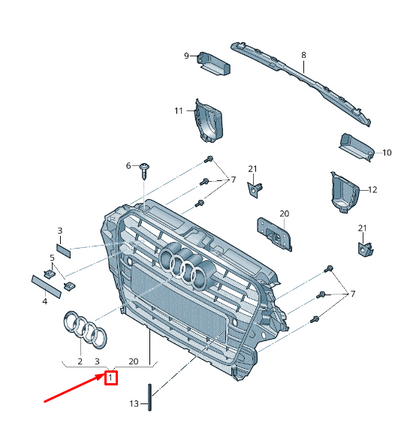 new audi a3 sportback 8v radiator grille 8v3853651d cka 8v3853651dcka original