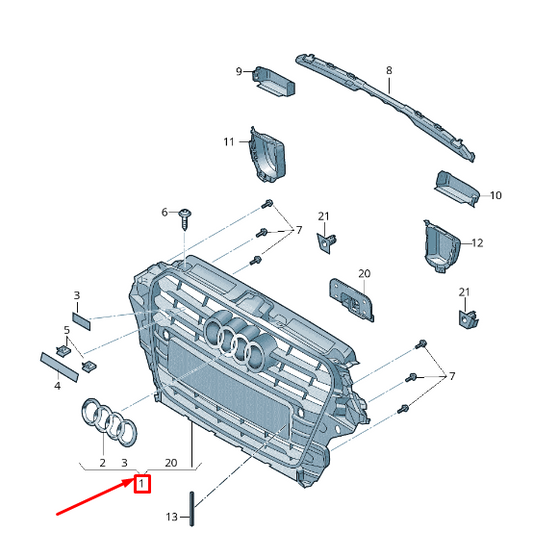 new audi a3 sportback 8v radiator grille 8v3853651d cka 8v3853651dcka original