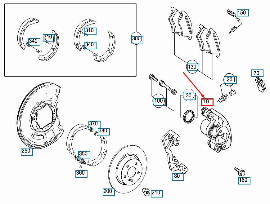 NEW MERCEDES-BENZ G W463 REAR RIGHT BRAKE CALIPER A0004201079 ORIGINAL