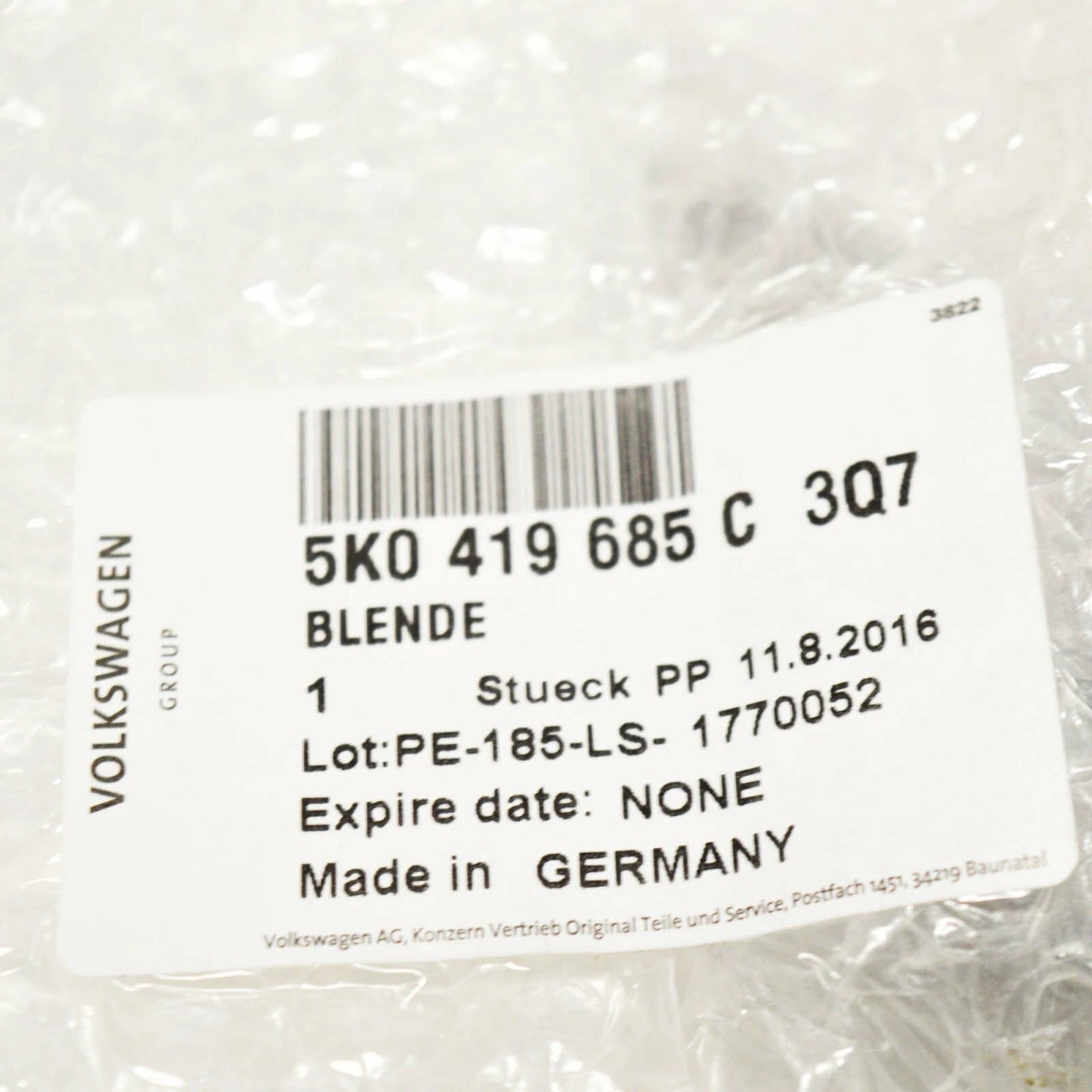 NEW VW GOLF MK6 STEERING WHEEL TRIM 5K0419685C3Q7