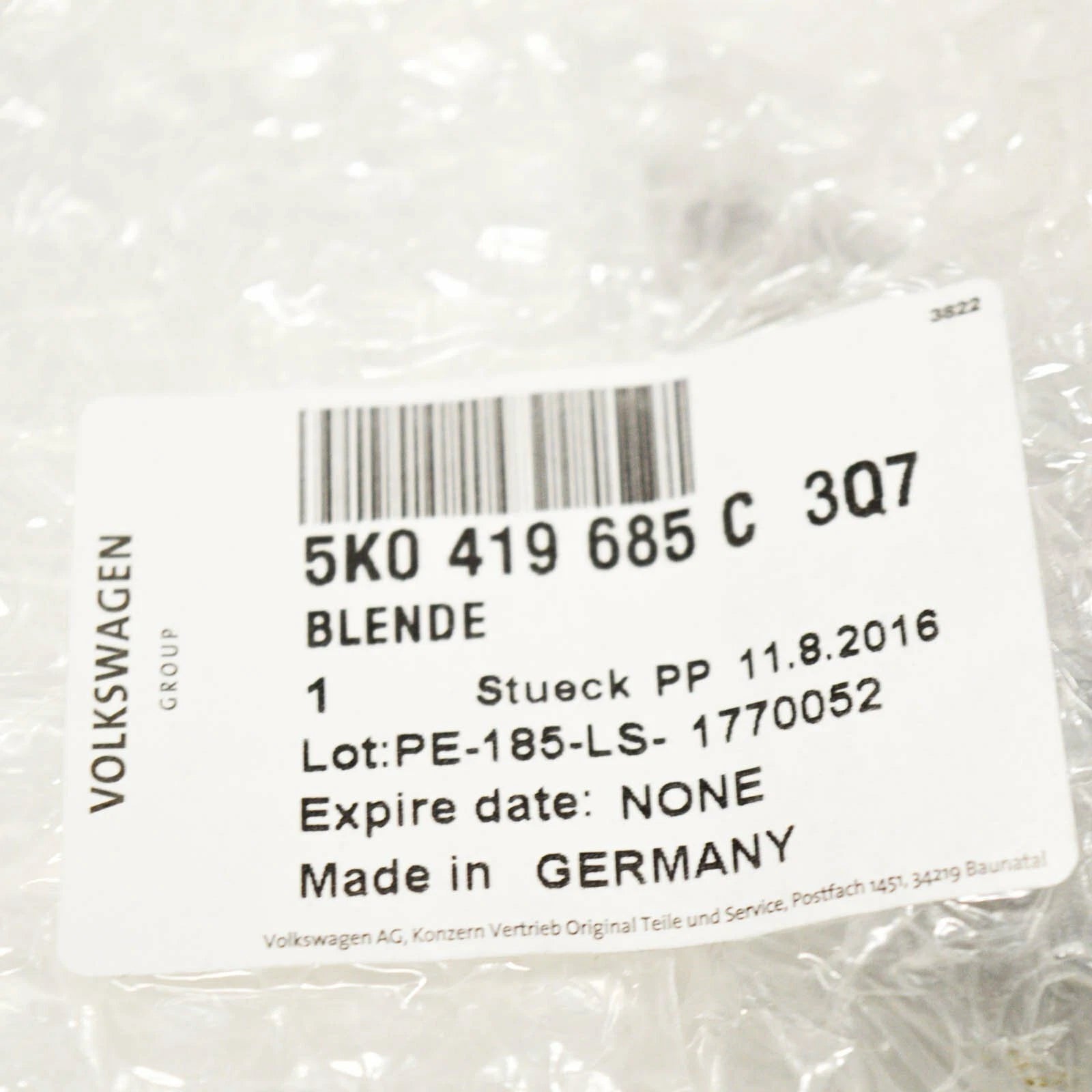 NEW VW GOLF MK6 STEERING WHEEL TRIM 5K0419685C3Q7