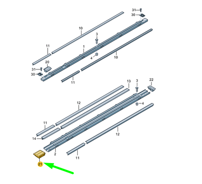 NEW VW TRANSPORTER T6 SEAT GUIDE RAIL FRONT LEFT COVER CAP 7E5883867A82V