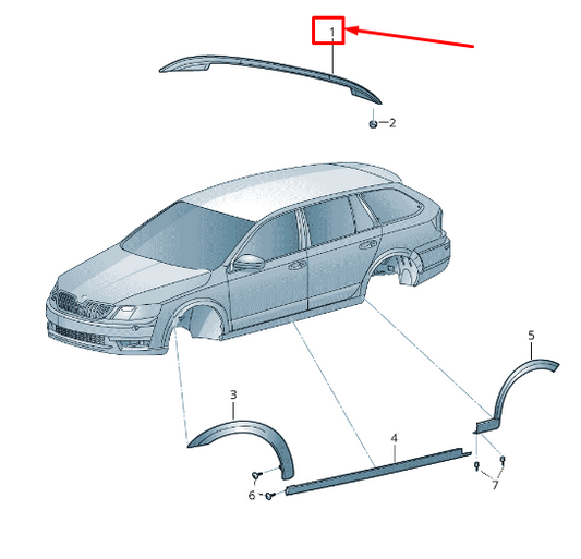 new skoda octavia 5e mk3 left roof rail 5e9860033bjv1 original
