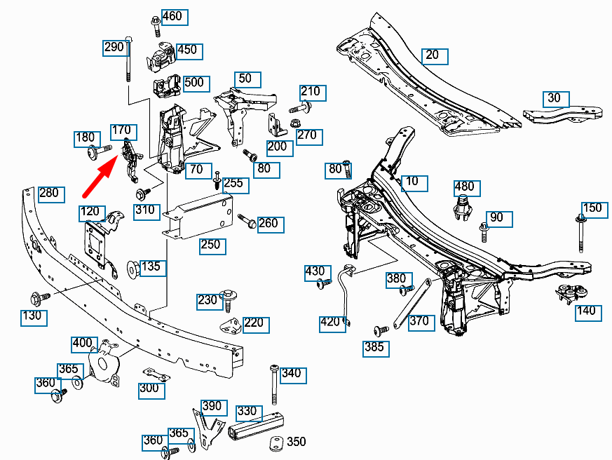 NEW MERCEDES-BENZ GLC COUPE C253 RIGHT HEADLIGHT BRACKET MOUNT A2536201800