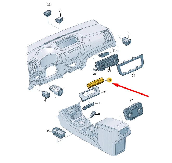 NEW VW SHARAN 7N CONTROL PANEL WITH PUSHBUTTONS LHD 7N1927137MXSH ORIGINAL