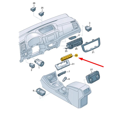 NEW VW SHARAN 7N CONTROL PANEL WITH PUSHBUTTONS LHD 7N1927137MXSH ORIGINAL