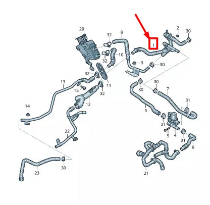 NEW AUDI Q5 FY COOLANT PIPE WITH COOLANT HOSE 80C819342C