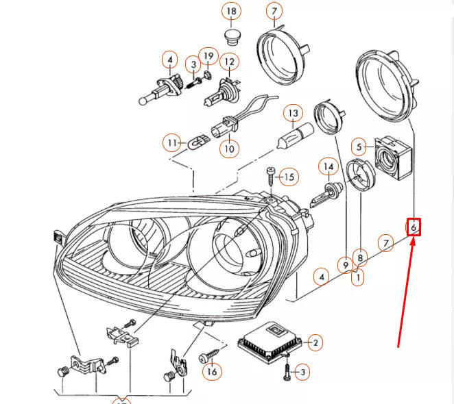 NEW VW JETTA A5 FRONT HEADLIGHT PROTECTIVE CAP 7M0941607A ORIGINAL