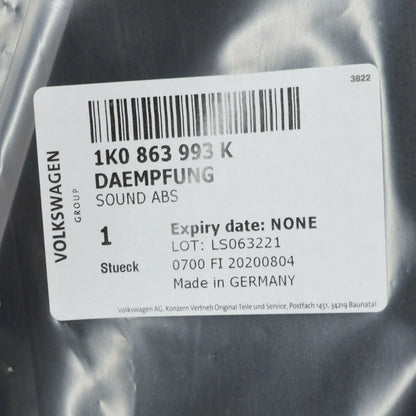 NEW VOLKSWAGEN SCIROCCO MK3 SOUND INSULATION PLATE 1K0863993K