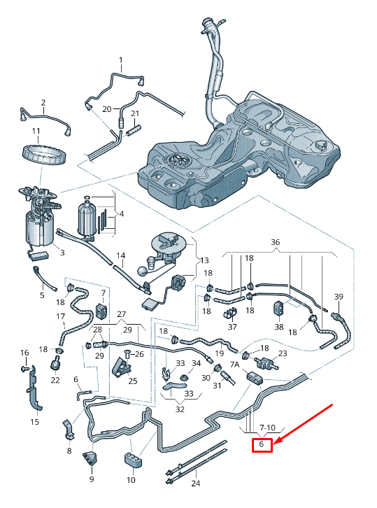 new audi a5 sportback 8t fuel line with breather pipe 8k0201544dh original