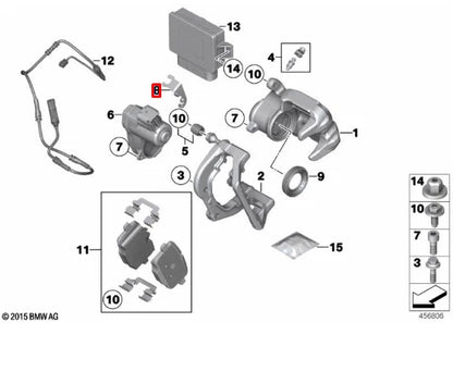 NEW BMW 5 F10 REAR WHEEL BRAKE CABLE RIGHT BRACKET 34216793044 ORIGINAL