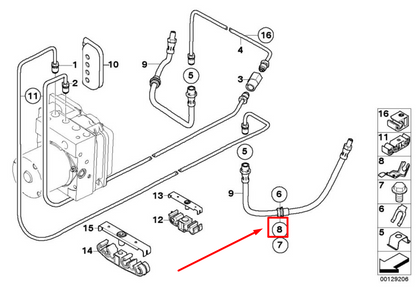 new bmw x3 e83 rear brake pipe bracket 3411763 34303411763 original