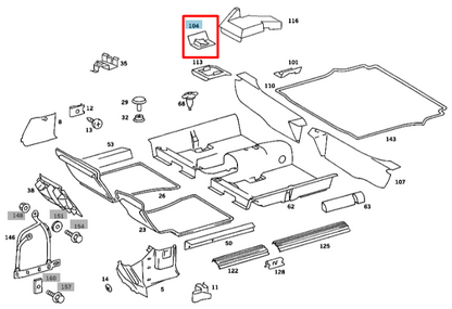 NEW MBS W126 FRONT PANEL PILLAR FLOOR LINING PANEL COVER A1266840218 ORIGINAL