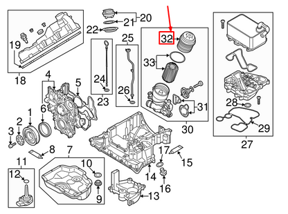 new audi a4 avant b8 oil filter housing cap 057115433a original