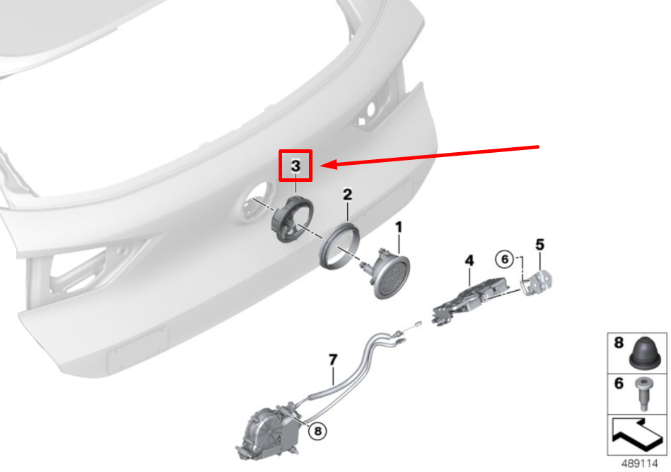 new bmw x2 f39 trunk lid badge operation holder 51247436404 7436404 original
