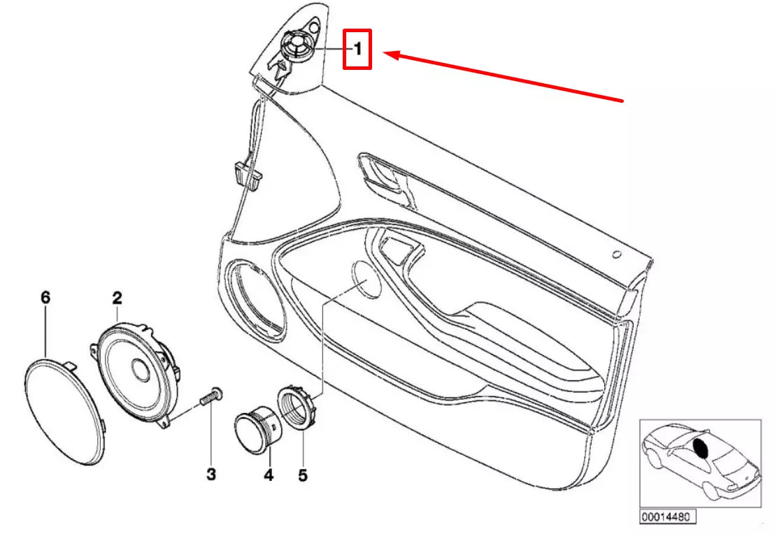 NEW BMW 3 E46 FRONT LEFT DOOR LOUDSPEAKER TWEETER 65138368235 8368235 ORIGINAL