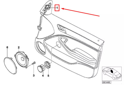 NEW BMW 3 E46 FRONT LEFT DOOR LOUDSPEAKER TWEETER 65138368235 8368235 ORIGINAL