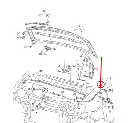 NEW VOLKSWAGEN CADDY 2K TRUNK LID LOCK RELEASE CABLE 1T0823535F 2012