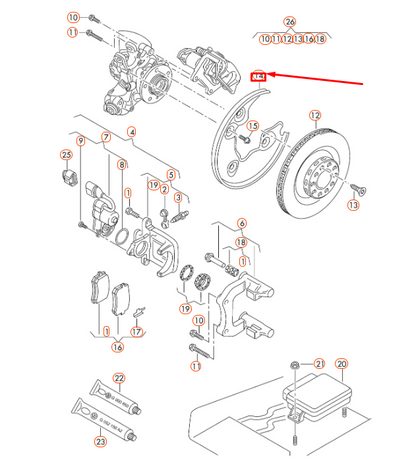 NEW AUDI A4 B8 REAR LEFT BRAKE DISC COVER PLATE 8K0615611A ORIGINAL