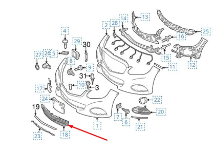 NEW MB E-CLASS W212 FRONT BUMPER LOWER GRILLE A2128850722 2015 ORIGINAL