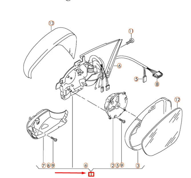 NEW VOLKSWAGEN PASSAT B8 FRONT LEFT DOOR MIRROR HOUSING 561857507M9B9 ORIGINAL