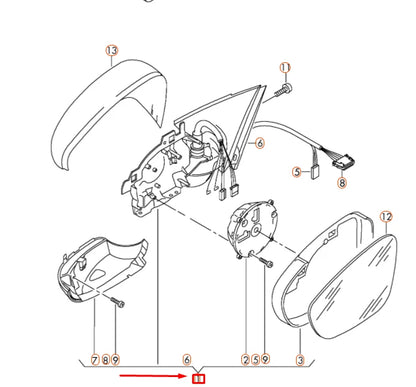 NEW VOLKSWAGEN PASSAT B8 FRONT LEFT DOOR MIRROR HOUSING 561857507M9B9 ORIGINAL