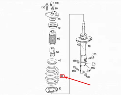 NEW MERCEDES-BENZ C W204 FRONT COIL SPRING A2043214204 ORIGINAL