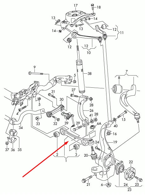 NEW AUDI A6 C7 FRONT LEFT LOWER CONTROL ARM 8K0407151F ORIGINAL