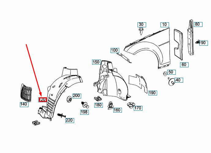 NEW MERCEDES-BENZ C W204 AMG FRONT RIGHT FENDER COVER A2046901030