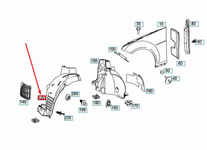 NEW MERCEDES-BENZ C W204 AMG FRONT RIGHT FENDER COVER A2046901030