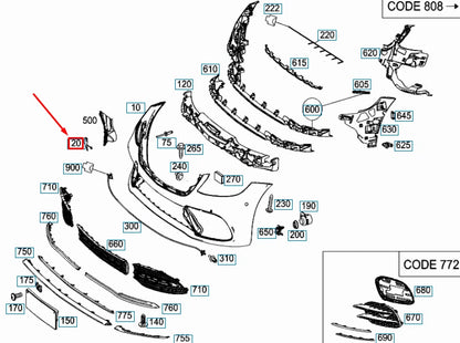 NEW MERCEDES-BENZ S W222 FRONT BUMPER TOW EYE COVER A22288500239999 ORIGINAL