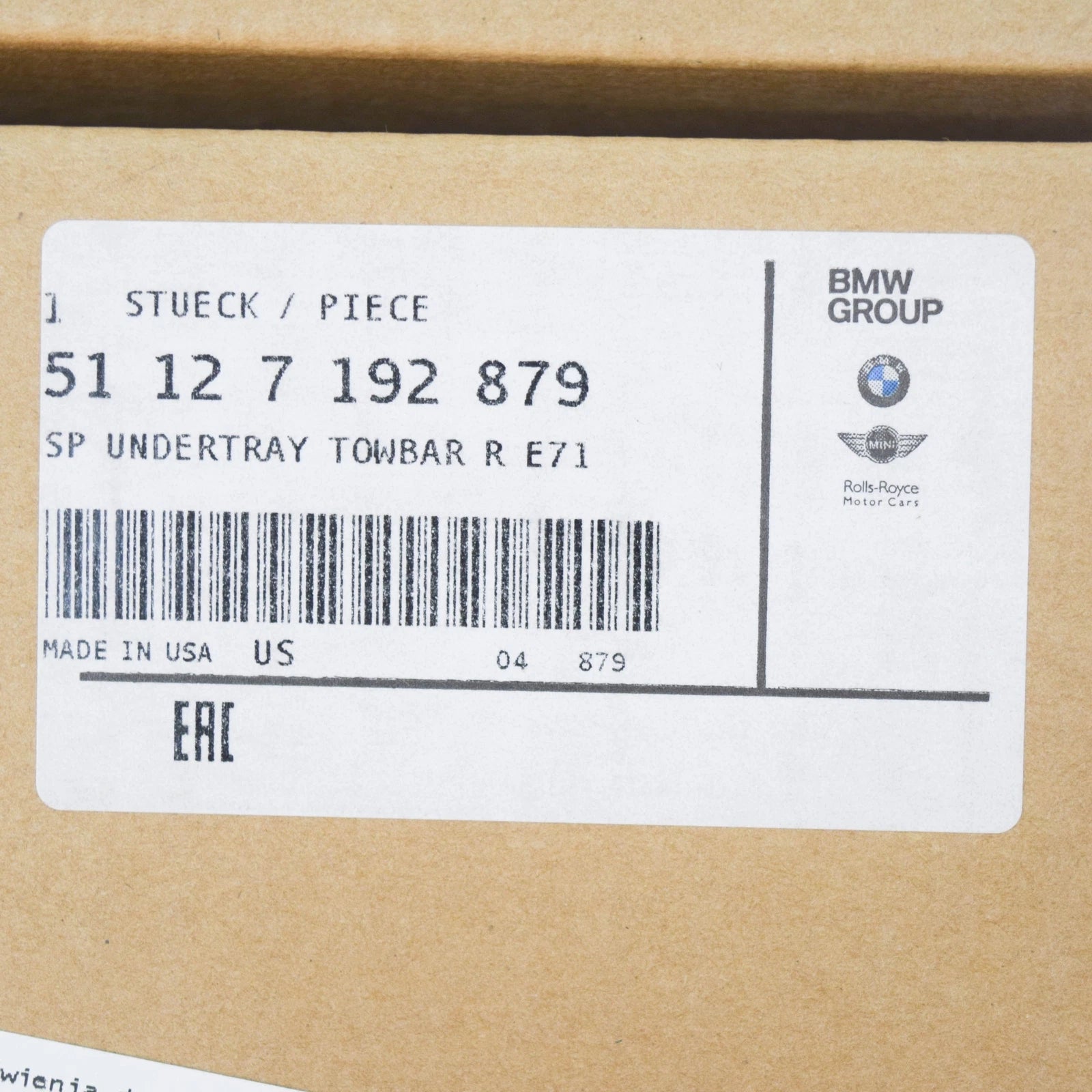 NEW BMW X6 E71 REAR BUMPER LOWER SPOILER TRIM 51127192879 ORIGINAL