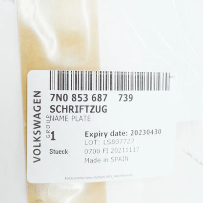 NEW VOLKSWAGEN SHARAN 7N REAR CHROME SHARAN INSCRIPTION 7N0853687739 ORIGINAL