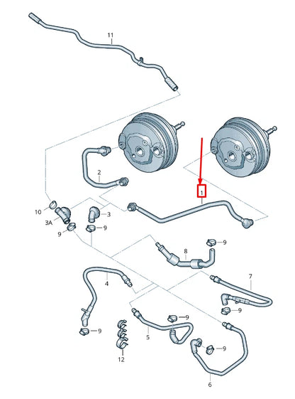NEW AUDI A4 ALLROAD B8 VACUUM PIPE WITH NON-RETURN VALVE LHD 8K1611931L ORIGINAL