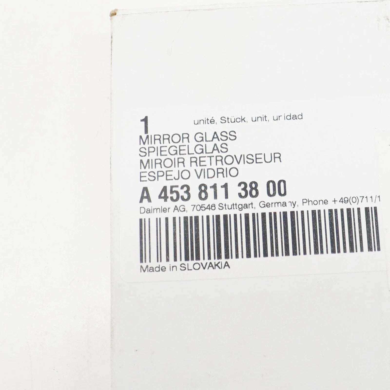 NEW SMART FORTWO COUPE 453 FRONT RIGHT DOOR MIRROR GLASS LHD A4538113800