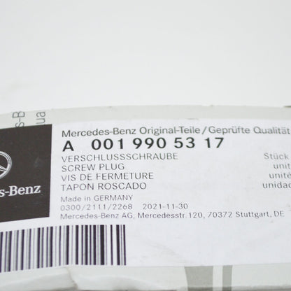 NEW MERCEDES-BENZ SPRINTER W906 CRANKCASE SCREW PLUG A0019905317 ORIGINAL