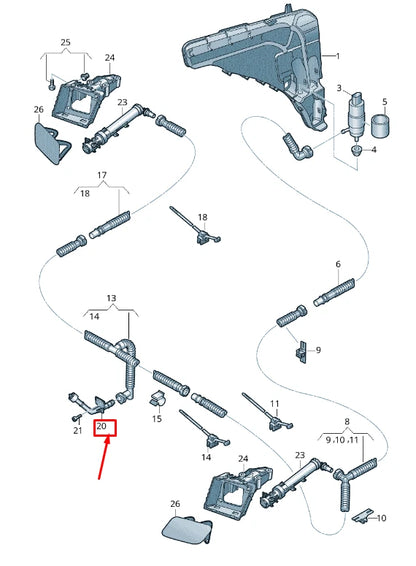 NEW AUDI Q7 4M FRONT HEADLIGHT WASHER NOZZLE 4M0955187 ORIGINAL