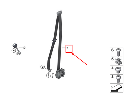 new bmw x5 g05 front left seatbelt 72117497843 original