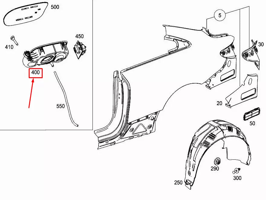 NEW MERCEDES-BENZ E COUPE C238 FUEL TANK FILLER RECESS A2386307000 ORIGINAL