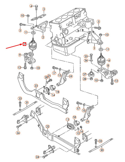 NEW AUDI A4 AVANT B7 HYDRO-MOUNTING RIGHT 8E0199382AJ ORIGINAL