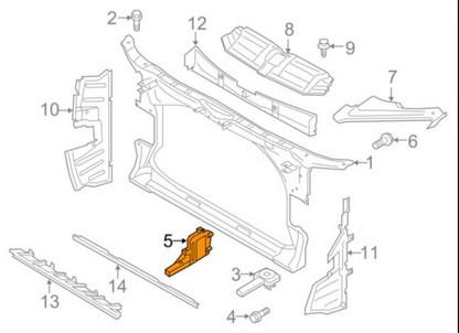 new audi a7 4g right radiator support core bracket 4g0805528a original