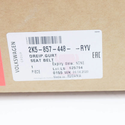 NEW VW CADDY IV SA MK6 RIGHT THREE-POINT SEAT SEATBELT 2K5857448ARYV ORIGINAL